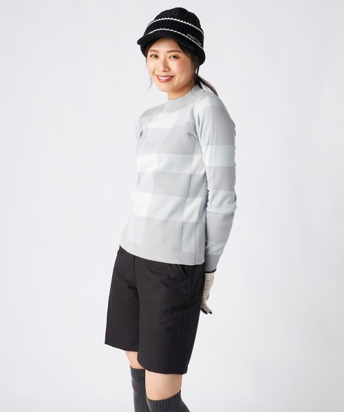 marie claire(マリ・クレール)の「【marie claire:マリ.クレール】レディースチェック柄モックネックセーター ゴルフ(ニット/セーター・レディース・ベージュ/ブラック/グレー・X-LARGE/XX-LARGE/MEDIUM/LARGE)」の11枚目の写真