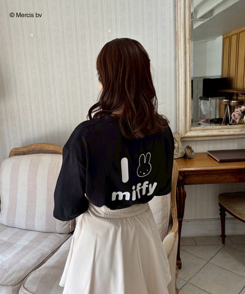 MIIA(ミーア)の「miffy バックプリントTシャツ (丸耳)(Tシャツ/カットソー・レディース・オフホワイト/ブラック・FREE)」の1枚目の写真