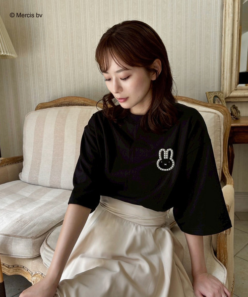 MIIA(ミーア)の「miffy バックプリントTシャツ (丸耳)(Tシャツ/カットソー・レディース・オフホワイト/ブラック・FREE)」の5枚目の写真
