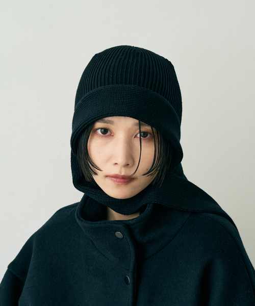 Rouge vif（ルージュヴィフ）の「【La Maison de Lyllis/ラ メゾン ド リリス】PASTOR マフラードッキングニット帽子/ビーニー（ニットキャップ/ビーニー・レディース・ブラック・フリー）」の2枚目の写真