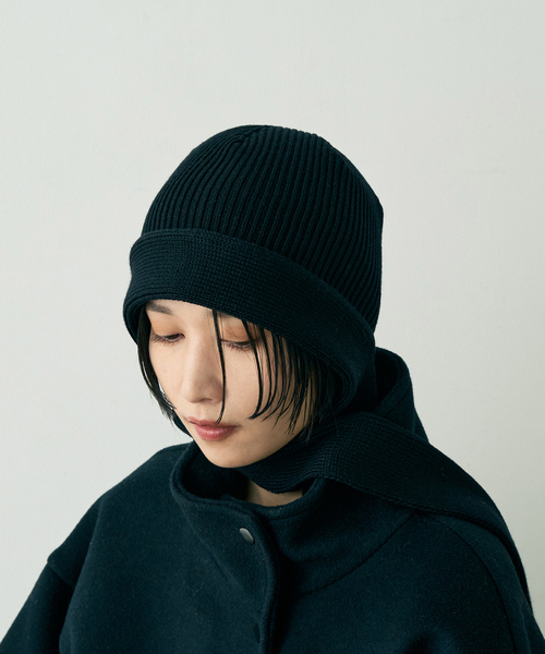 Rouge vif（ルージュヴィフ）の「【La Maison de Lyllis/ラ メゾン ド リリス】PASTOR マフラードッキングニット帽子/ビーニー（ニットキャップ/ビーニー・レディース・ブラック・フリー）」の5枚目の写真