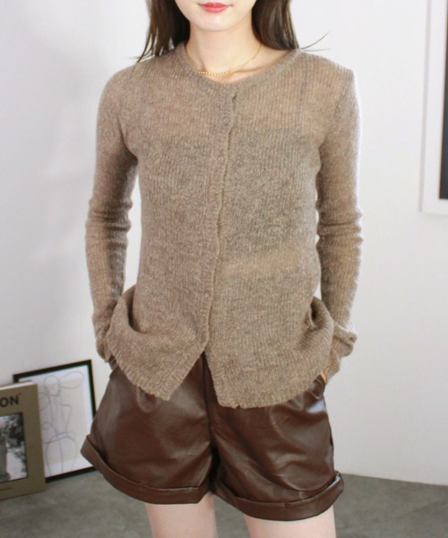 Reurie'(レウリィ)の「【2点セット】メランジビスチェ&カーディガン / 長袖 クルーネック 着回し レイヤード 重ね着 シンプル 大人カジュアル 春 秋 冬(アンサンブル・レディース・ブラック/モカ・FREE)」の14枚目の写真