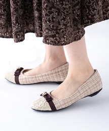 JELLY BEANS（ジェリービーンズ）の「ツイードレーストゥリボンモールドソールパンプス(215-57189)JELLY BEANS(ジェリービーンズ)（パンプス）」