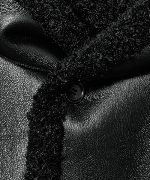 VACHEMENT（ヴァシュモン）の「＜VACHEMENT＞レザーライク ボア コンビ ジャケット（その他アウター・レディース・ブラック・FREE）」の7枚目の写真
