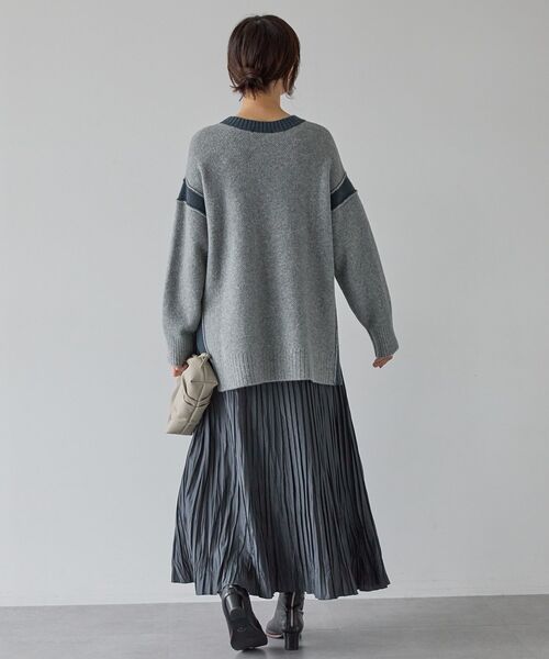 【完売】フリーサイズ　タッポリニット　グレーニット　素敵です♡ WOOL_TERRY_KNIT_ZIP_HOODIE_DK-