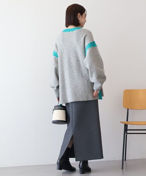 セール】バイカラーニットプルオーバー【WEB限定カラー有り】（ニット