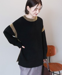 バイカラーニットプルオーバー【WEB限定カラー有り】