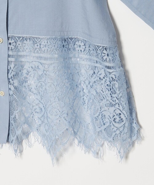 EMMEL REFINES（エメルリファインズ）の「＜EMMEL REFINES＞EM レース レイヤー シャツ（シャツ/ブラウス・レディース・ライトブルー/ホワイト・FREE）」の13枚目の写真