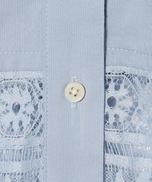 EMMEL REFINES（エメルリファインズ）の「＜EMMEL REFINES＞EM レース レイヤー シャツ（シャツ/ブラウス・レディース・ライトブルー/ホワイト・FREE）」の15枚目の写真