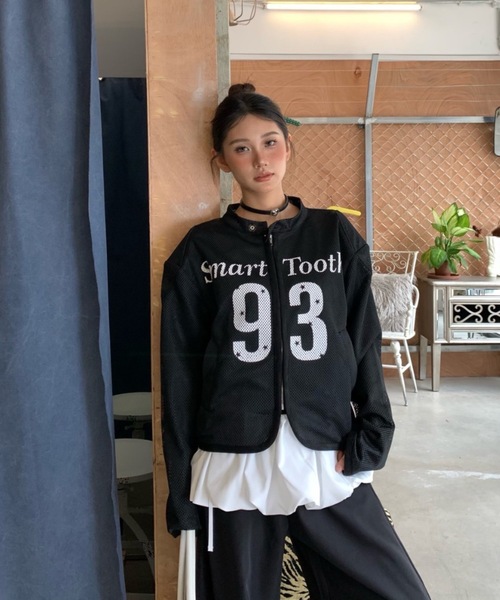 FUNdaysion(ファンデイション)の「メッシュプリントブルゾン(パット付き)(ブルゾン・レディース・ブラック・M)」の15枚目の写真