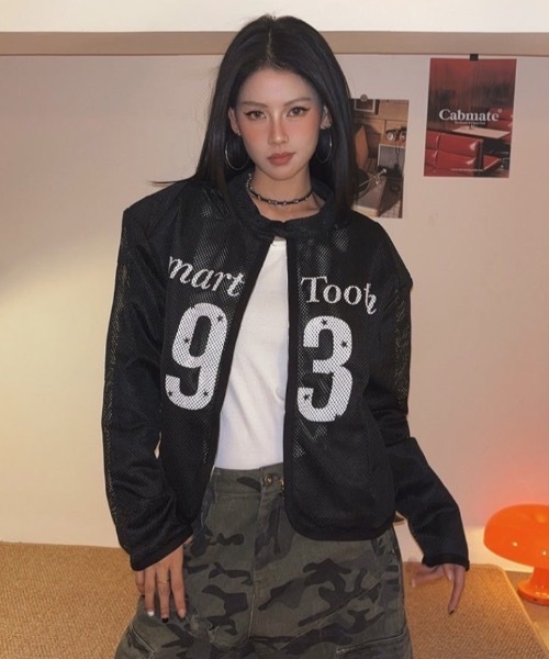 FUNdaysion(ファンデイション)の「メッシュプリントブルゾン(パット付き)(ブルゾン・レディース・ブラック・M)」の18枚目の写真