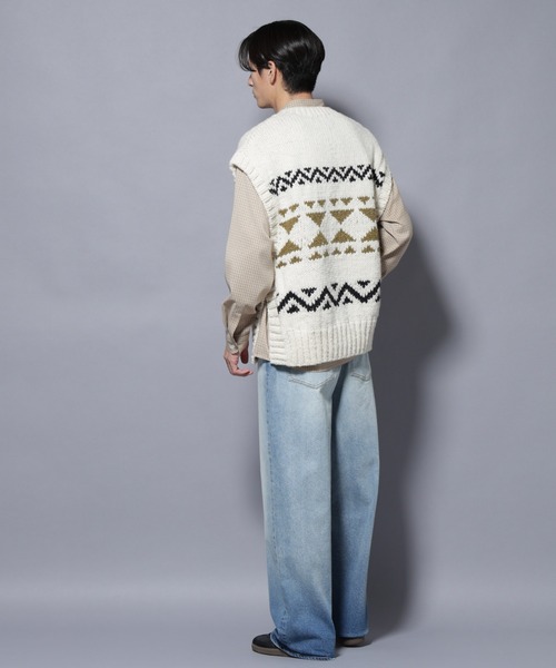 NANO universe（ナノユニバース）の「ペルー産ハンドニットベスト（ベスト・メンズ・ホワイト/ブラック/モカ・M/L）」の22枚目の写真