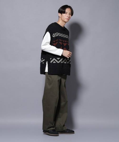 NANO universe（ナノユニバース）の「ペルー産ハンドニットベスト（ベスト・メンズ・ホワイト/ブラック/モカ・M/L）」の15枚目の写真