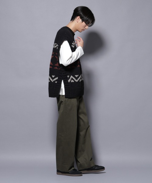 NANO universe（ナノユニバース）の「ペルー産ハンドニットベスト（ベスト・メンズ・ホワイト/ブラック/モカ・M/L）」の16枚目の写真