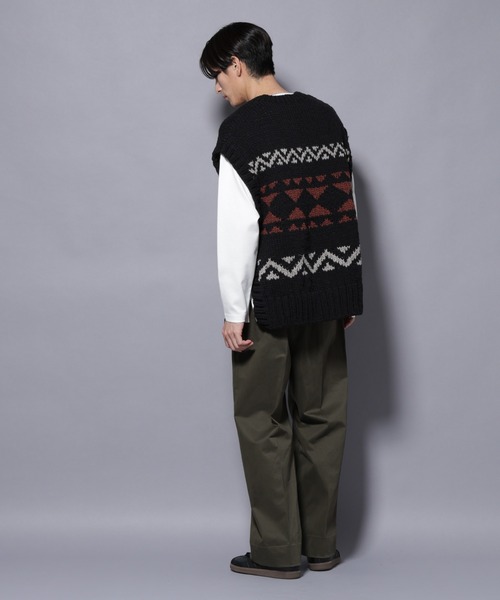 NANO universe（ナノユニバース）の「ペルー産ハンドニットベスト（ベスト・メンズ・ホワイト/ブラック/モカ・M/L）」の17枚目の写真