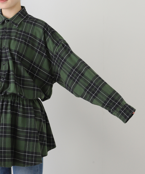 INSCRIRE（アンスクリア）の「【INSCRIRE /アンスクリア】Flannel Shirt Dress：シャツ（シャツ/ブラウス・レディース・グリーン・36）」の5枚目の写真