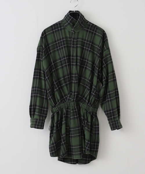 INSCRIRE（アンスクリア）の「【INSCRIRE /アンスクリア】Flannel Shirt Dress：シャツ（シャツ/ブラウス・レディース・グリーン・36）」の8枚目の写真