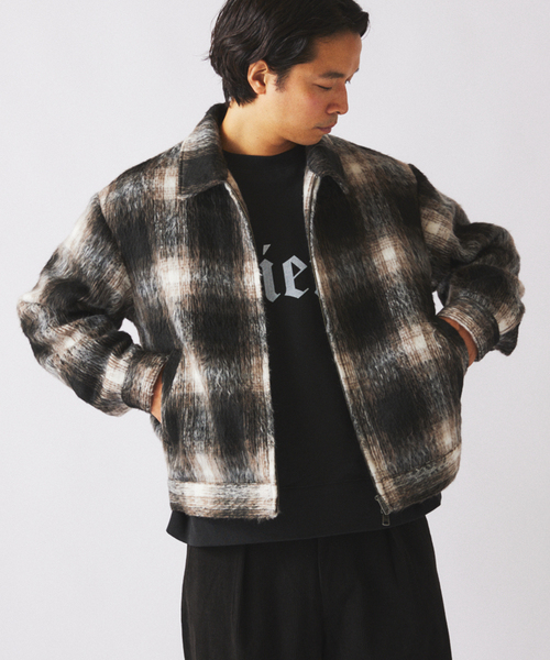 JOURNAL STANDARD relume（ジャーナルスタンダード　レリューム）の「シャギー オンブレ ワークジャケット（その他アウター・メンズ・ブラック/グリーン/ブラウン・LARGE/MEDIUM）」の9枚目の写真