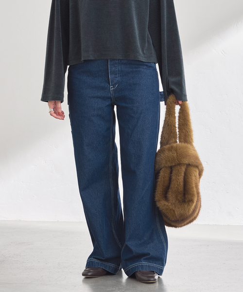 FRAMeWORK（フレームワーク）の「UNION HERCULES/ユニオンヘラクレス MADE オーバーサイズペインターパンツ（デニムパンツ・レディース・ネイビー・SMALL/MEDIUM）」の6枚目の写真