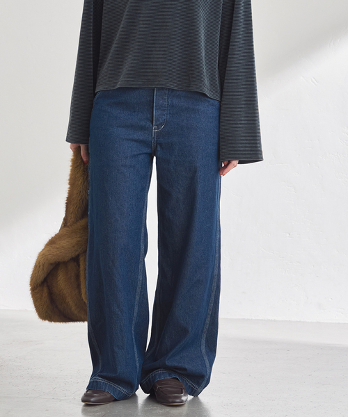 FRAMeWORK（フレームワーク）の「UNION HERCULES/ユニオンヘラクレス MADE オーバーサイズペインターパンツ（デニムパンツ・レディース・ネイビー・SMALL/MEDIUM）」の7枚目の写真