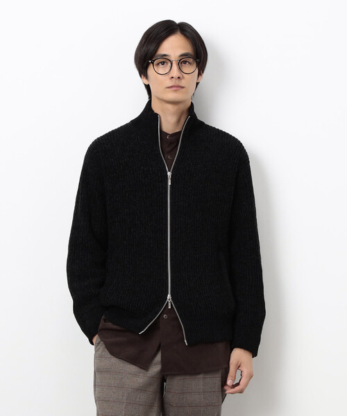 COMME CA ISM（コムサイズム）の「モール ドライバーズニット（ニット/セーター・メンズ・ブラック/グレー・LARGE/MEDIUM）」の2枚目の写真