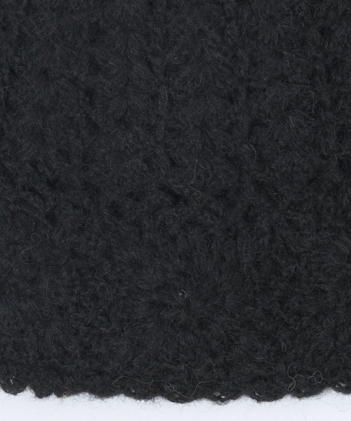 JEANASIS（ジーナシス）の「カギアミニットワッチ/601809（ニットキャップ/ビーニー・レディース・ブラック/ナチュラル/レッド系その他・FREE）」の8枚目の写真