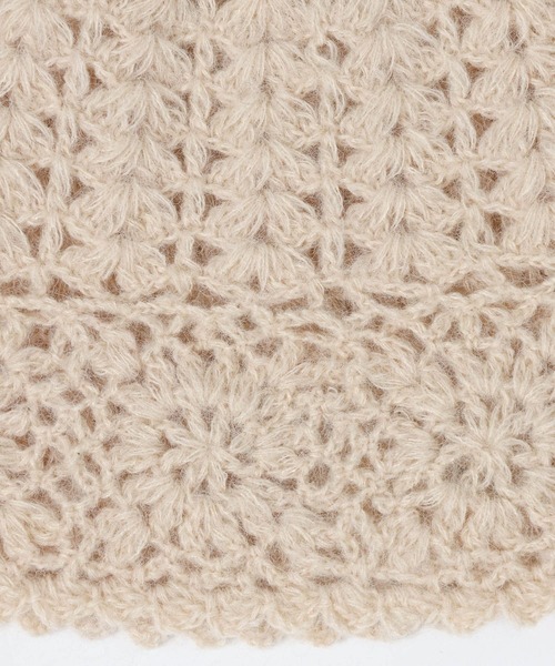 JEANASIS（ジーナシス）の「カギアミニットワッチ/601809（ニットキャップ/ビーニー・レディース・ブラック/ナチュラル/レッド系その他・FREE）」の9枚目の写真