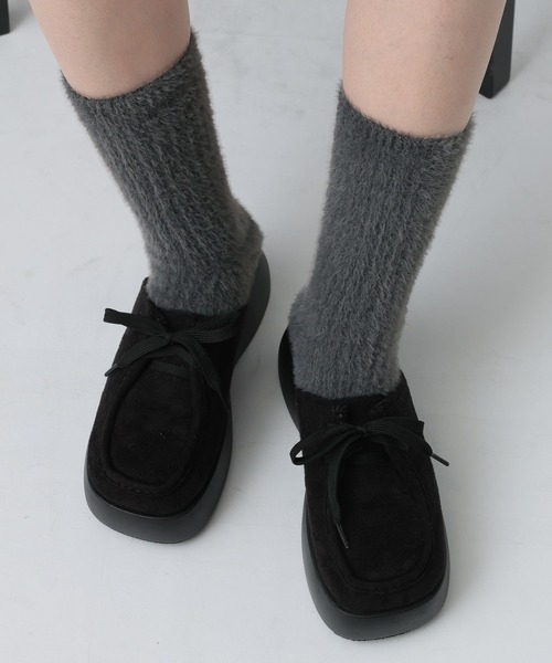 LEPSIM（レプシィム）の「もこもこソックス　591437（ソックス/靴下・レディース・アイボリー/チャコールグレー・ONE SIZE）」の6枚目の写真