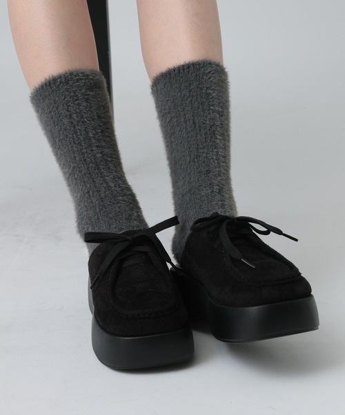 LEPSIM（レプシィム）の「もこもこソックス　591437（ソックス/靴下・レディース・アイボリー/チャコールグレー・ONE SIZE）」の7枚目の写真