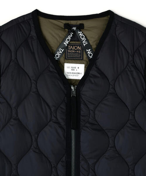 TAION(タイオン)の「TAION/タイオン/MILITARY V NECK W-ZIP DOWN VEST(ダウンベスト・レディース・ブラック・S/M/L)」の9枚目の写真