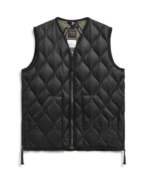 TAION(タイオン)の「TAION/タイオン/MILITARY V NECK W-ZIP DOWN VEST(ダウンベスト・レディース・ブラック・S/M/L)」の1枚目の写真