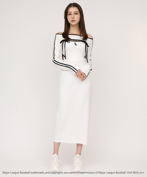 セール】【MLB】配色パイピングカットアウトワンピース（ワンピース