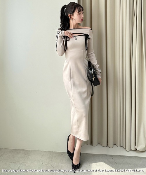 セール】【MLB】配色パイピングカットアウトワンピース（ワンピース