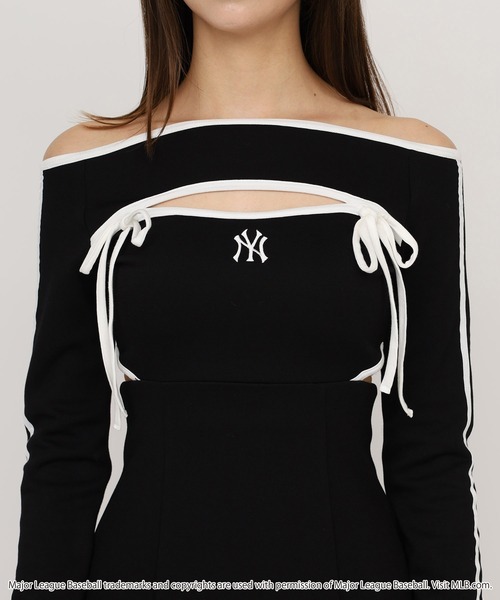 セール】【MLB】配色パイピングカットアウトワンピース（ワンピース