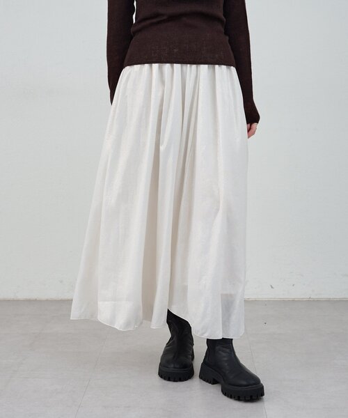 SHENERY（シーナリー）の「シャイニースカート（スカート・レディース・ホワイト/ブラック・38/36）」の7枚目の写真