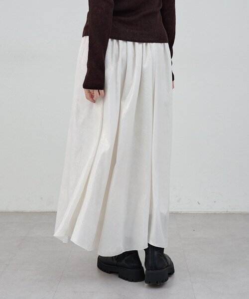 SHENERY（シーナリー）の「シャイニースカート（スカート・レディース・ホワイト/ブラック・38/36）」の9枚目の写真