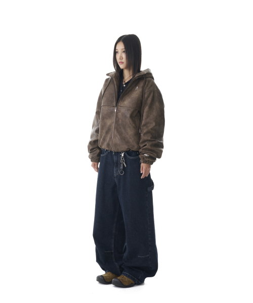 AAKAM(アーカム)の「Leather Puffer Jacket (Brown)(ダウンジャケット/コート・レディース・その他・1/2)」の4枚目の写真