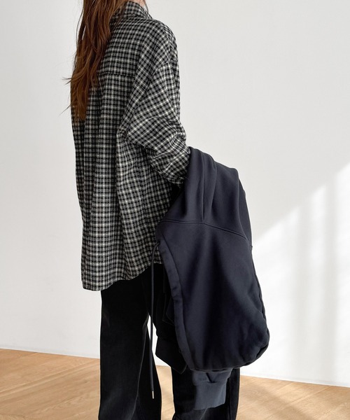 CANAL JEAN(キャナルジーン)の「El mar ネルブロックチェックシャツ(シャツ/ブラウス・レディース・ブラック/ネイビー・ONE SIZE)」の7枚目の写真