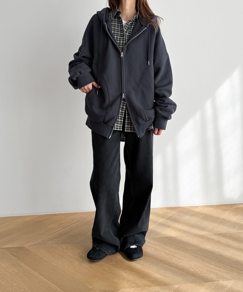 CANAL JEAN(キャナルジーン)の「El mar ネルブロックチェックシャツ(シャツ/ブラウス・レディース・ブラック/ネイビー・ONE SIZE)」の9枚目の写真