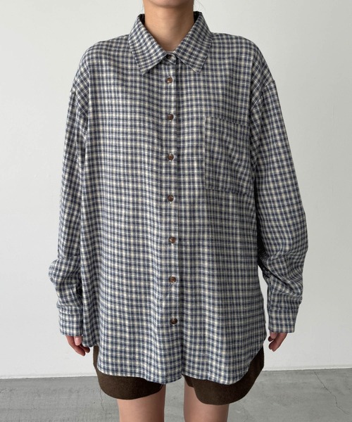 CANAL JEAN(キャナルジーン)の「El mar ネルブロックチェックシャツ(シャツ/ブラウス・レディース・ブラック/ネイビー・ONE SIZE)」の10枚目の写真