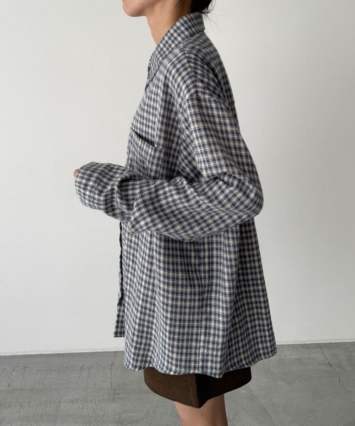 CANAL JEAN(キャナルジーン)の「El mar ネルブロックチェックシャツ(シャツ/ブラウス・レディース・ブラック/ネイビー・ONE SIZE)」の11枚目の写真