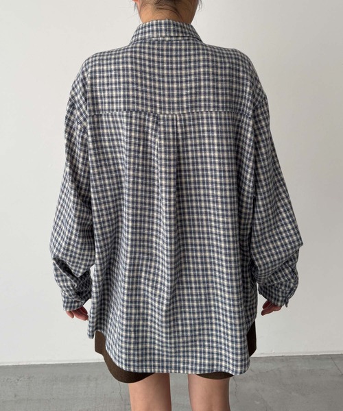 CANAL JEAN(キャナルジーン)の「El mar ネルブロックチェックシャツ(シャツ/ブラウス・レディース・ブラック/ネイビー・ONE SIZE)」の12枚目の写真