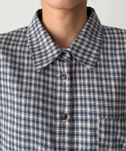 CANAL JEAN(キャナルジーン)の「El mar ネルブロックチェックシャツ(シャツ/ブラウス・レディース・ブラック/ネイビー・ONE SIZE)」の13枚目の写真