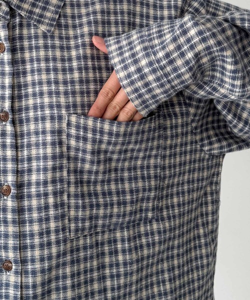 CANAL JEAN(キャナルジーン)の「El mar ネルブロックチェックシャツ(シャツ/ブラウス・レディース・ブラック/ネイビー・ONE SIZE)」の14枚目の写真