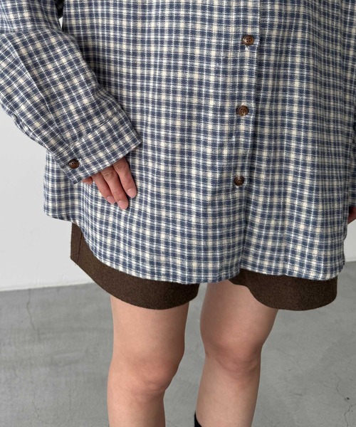 CANAL JEAN(キャナルジーン)の「El mar ネルブロックチェックシャツ(シャツ/ブラウス・レディース・ブラック/ネイビー・ONE SIZE)」の15枚目の写真