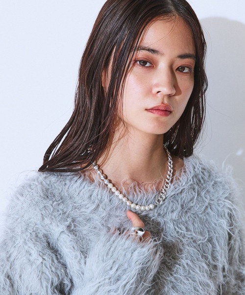 JEANASIS（ジーナシス）の「【シルバー925プレーティング】パールチェーンネックレス/632739（ネックレス・レディース・シルバー×ゴールド/シルバー・FREE）」の8枚目の写真