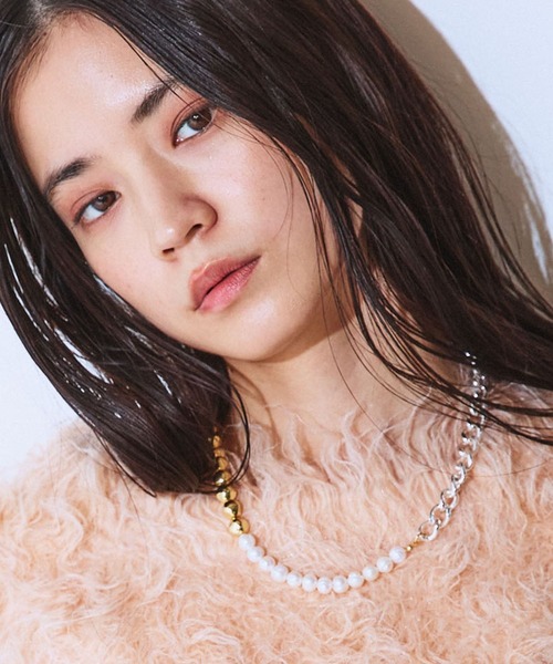 JEANASIS（ジーナシス）の「【シルバー925プレーティング】パールチェーンネックレス/632739（ネックレス・レディース・シルバー×ゴールド/シルバー・FREE）」の10枚目の写真