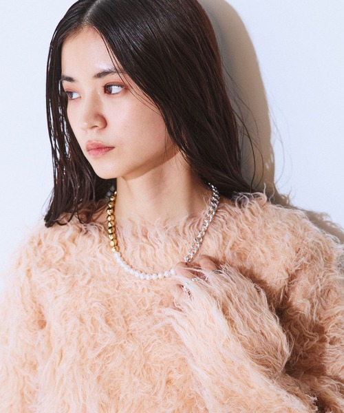 JEANASIS（ジーナシス）の「【シルバー925プレーティング】パールチェーンネックレス/632739（ネックレス・レディース・シルバー×ゴールド/シルバー・FREE）」の11枚目の写真