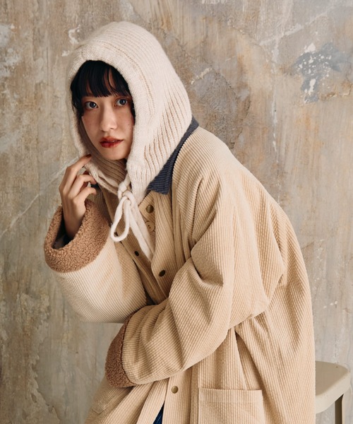 Crisp（クリスプ）の「リボンニットバラクラバ（ニットキャップ/ビーニー・レディース・ベージュ/アイボリー・FREE）」の12枚目の写真