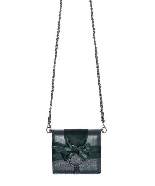 IUGAMAKARAS(イウガマカラス)の「Knotted Wallet Bag (Real Leather-GN)(メッセンジャーバッグ・レディース・その他・FREE)」の1枚目の写真